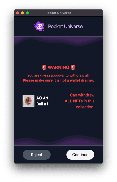 Pocket Universe Opensea Transaction